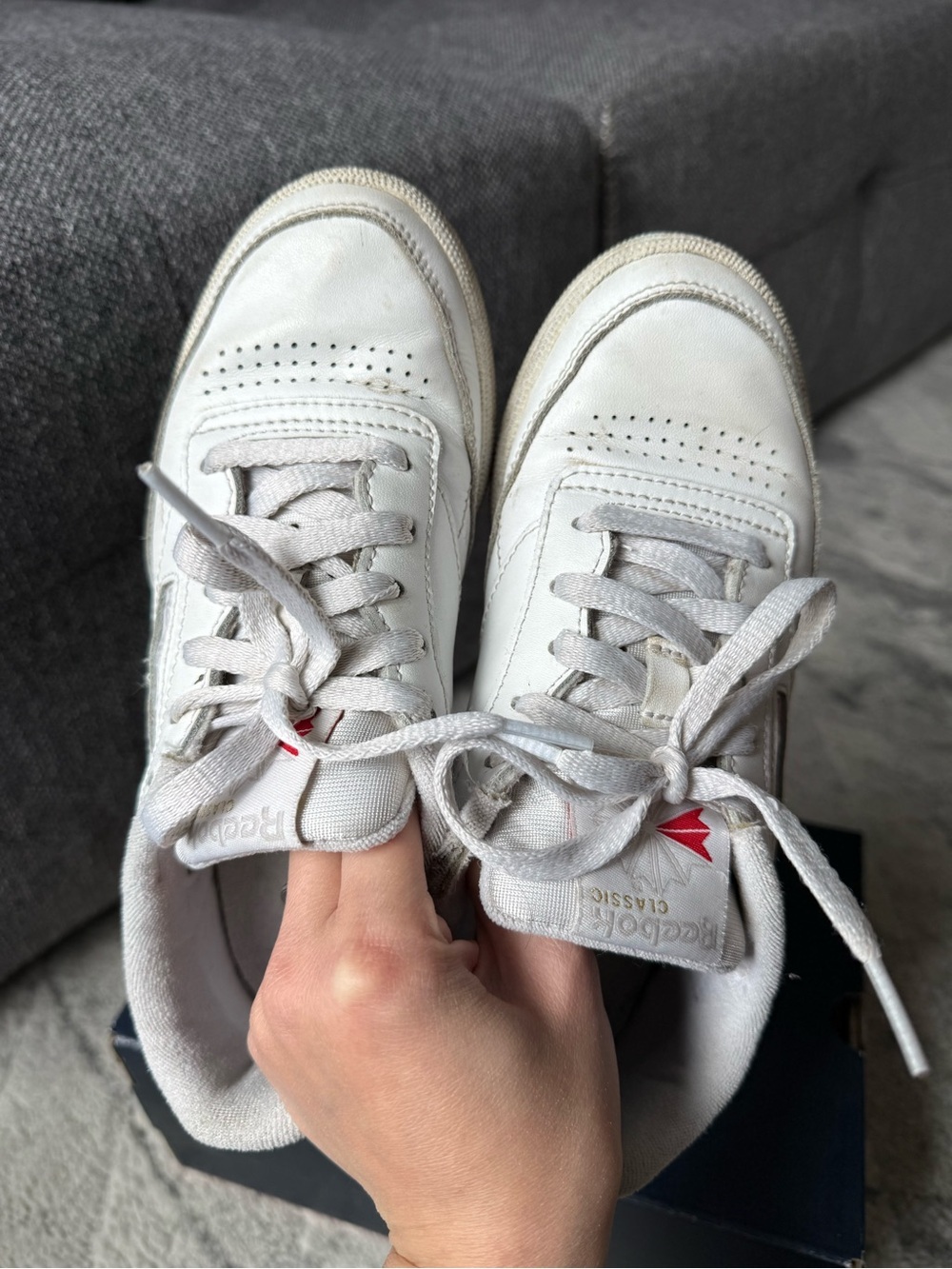 Reebok White Leather Low-Top Sneakers - Picture 4 of 8